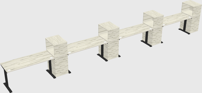 Single motor electric desk w/cabinet
