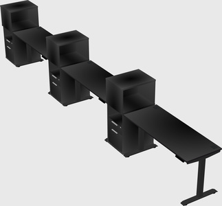 Single motor electric desk w/cabinet