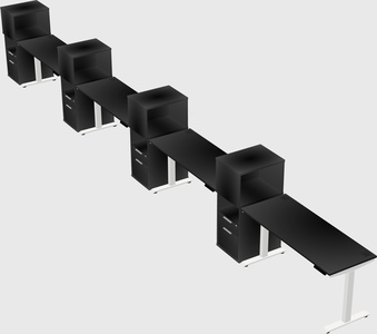 Single motor electric desk w/cabinet