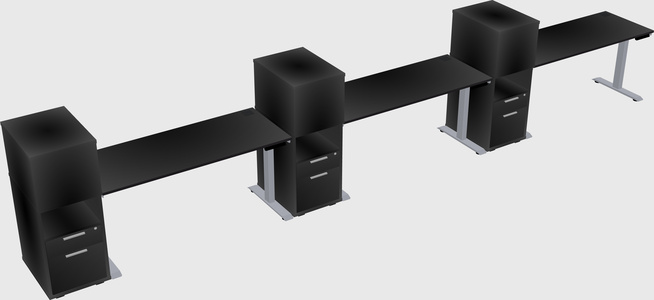 Single motor electric desk w/cabinet