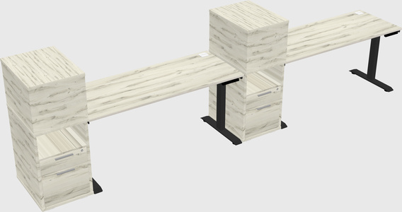 Single motor electric desk w/cabinet