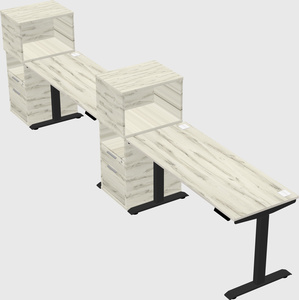 Single motor electric desk w/cabinet