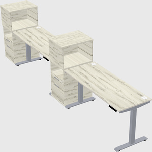 Single motor electric desk w/cabinet