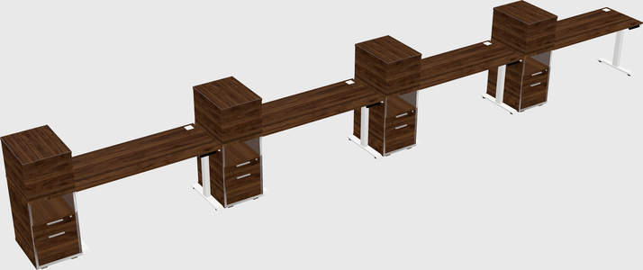 Single Motor Electric Desk W/cabinet