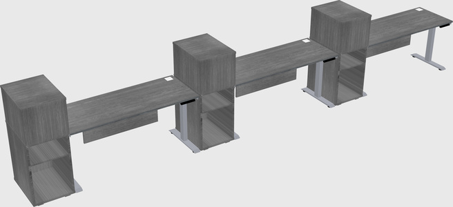 Single motor electric desk w/cabinet