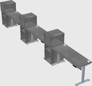 Single motor electric desk w/cabinet