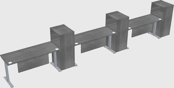 Single motor electric desk w/cabinet