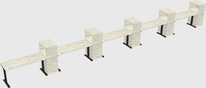 Single motor electric desk w/cabinet