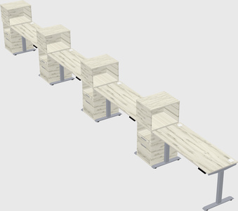 Single motor electric desk w/cabinet