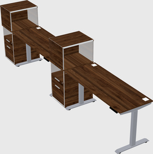 Single motor electric desk w/cabinet