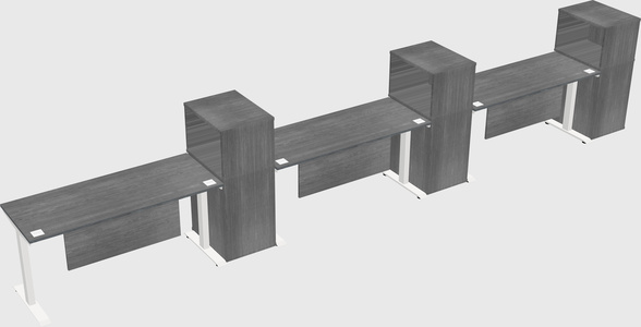 Single motor electric desk w/cabinet