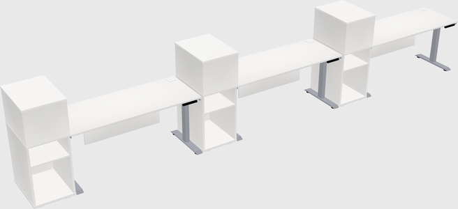 Single motor electric desk w/cabinet