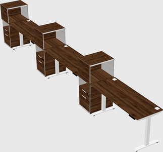 Single motor electric desk w/cabinet