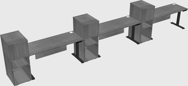 Single motor electric desk w/cabinet