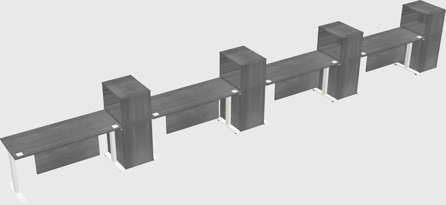 Single motor electric desk w/cabinet