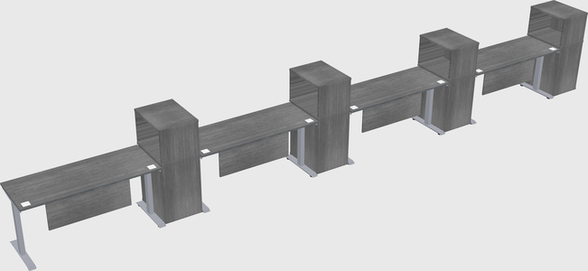 Single motor electric desk w/cabinet