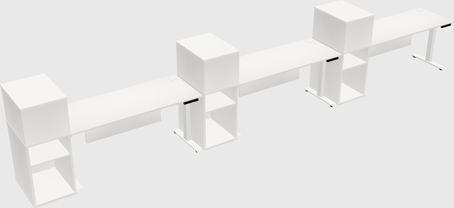 Single Motor Electric Desk W/cabinet