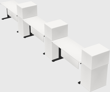 Single motor electric desk w/cabinet