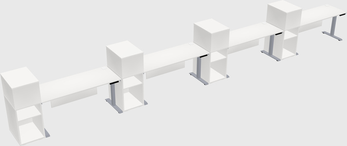 Single motor electric desk w/cabinet