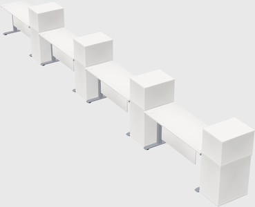 Single motor electric desk w/cabinet