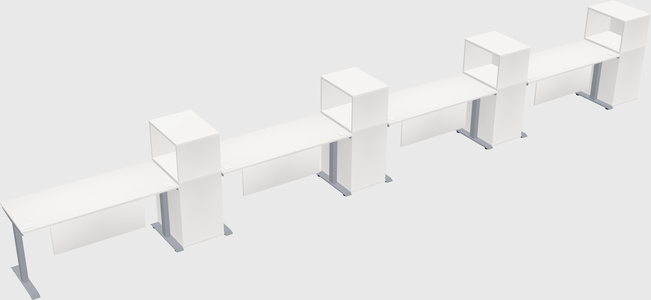 Single motor electric desk w/cabinet