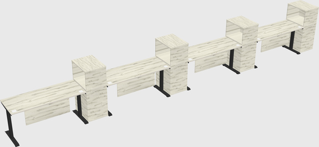 Single motor electric desk w/cabinet