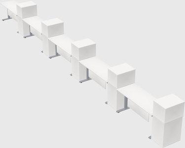 Single motor electric desk w/cabinet