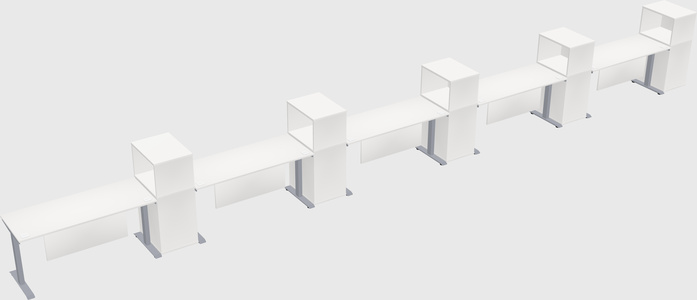Single motor electric desk w/cabinet