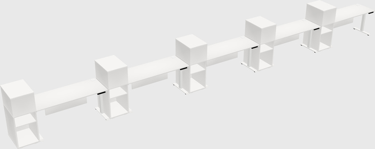 Single Motor Electric Desk W/cabinet