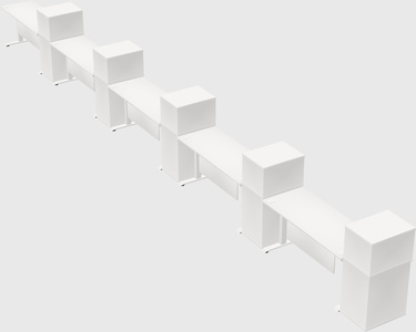 Single motor electric desk w/cabinet