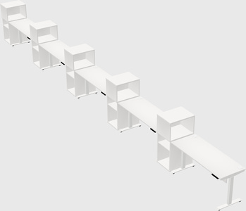 Single motor electric desk w/cabinet