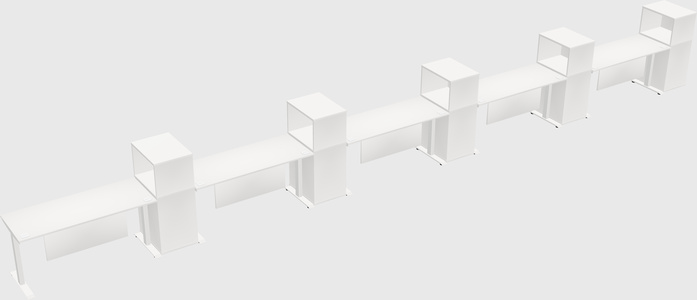 Single motor electric desk w/cabinet