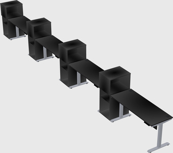 Single motor electric desk w/cabinet