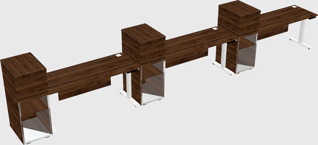 Single motor electric desk w/cabinet