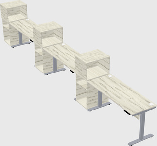 Single motor electric desk w/cabinet