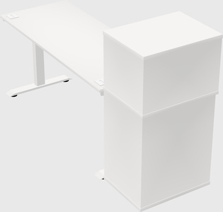 Single motor electric desk w/cabinet