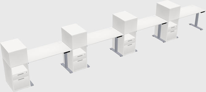 Single motor electric desk w/cabinet