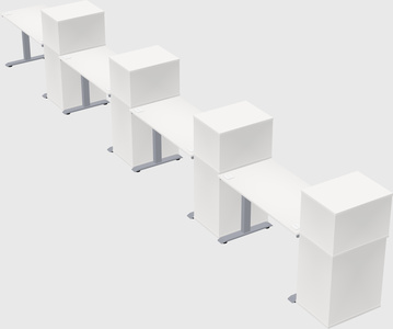 Single motor electric desk w/cabinet