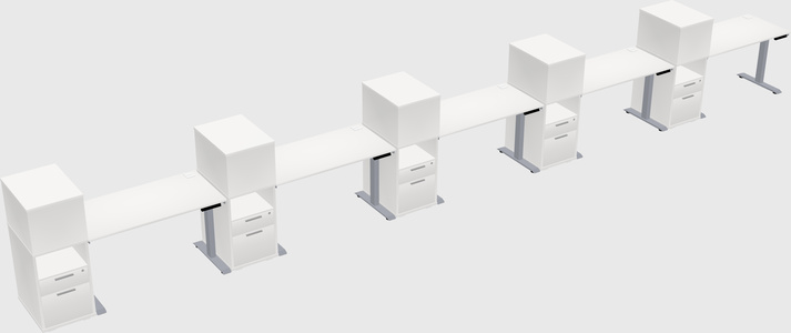 Single motor electric desk w/cabinet