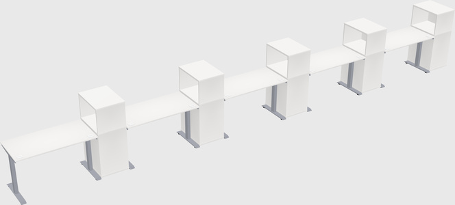 Single motor electric desk w/cabinet