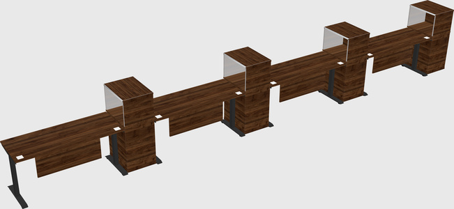 Single motor electric desk w/cabinet