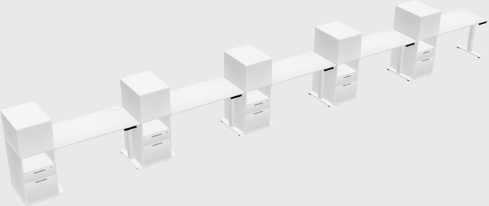 Single motor electric desk w/cabinet