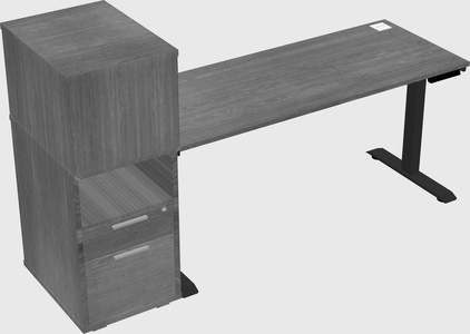 Single motor electric desk w/cabinet