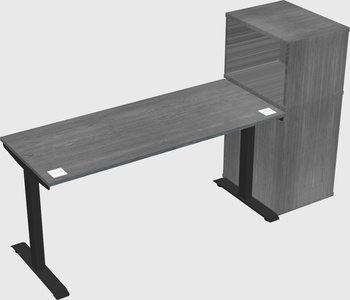 Single motor electric desk w/cabinet
