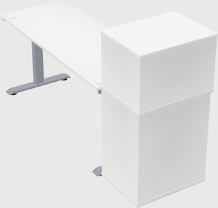 Single motor electric desk w/cabinet