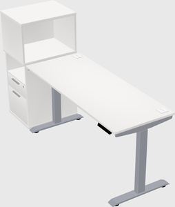 Single motor electric desk w/cabinet