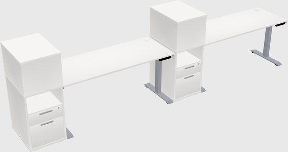 Single motor electric desk w/cabinet
