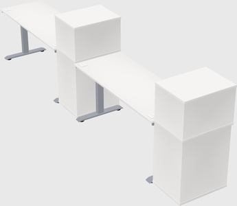 Single motor electric desk w/cabinet