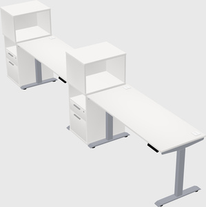 Single motor electric desk w/cabinet