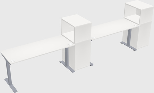 Single motor electric desk w/cabinet